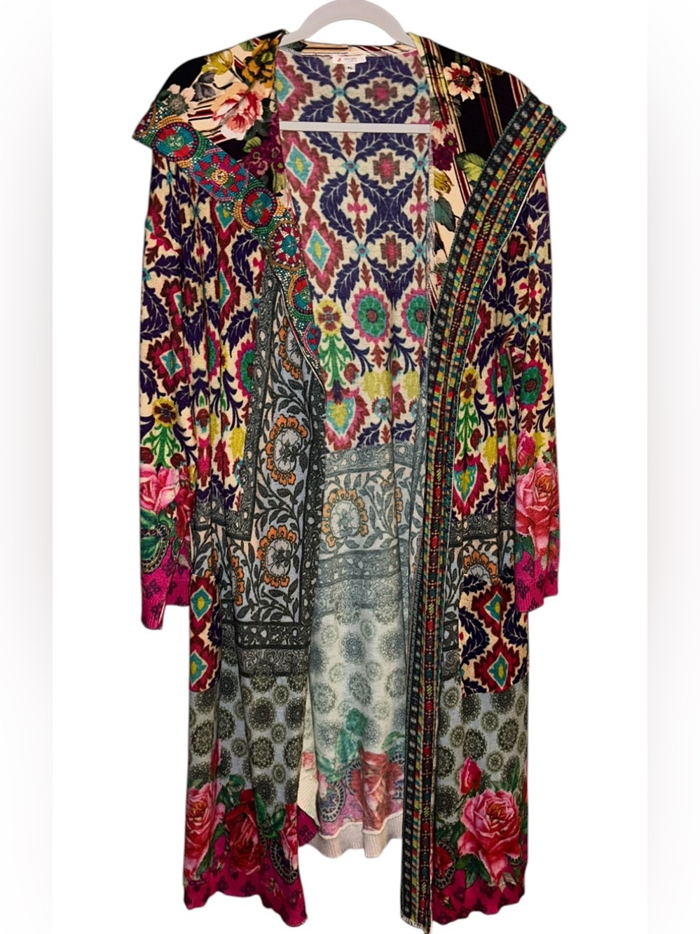 Johnny Was Hooded Duster Sz. XL
90% Cotton/5% Cashmere